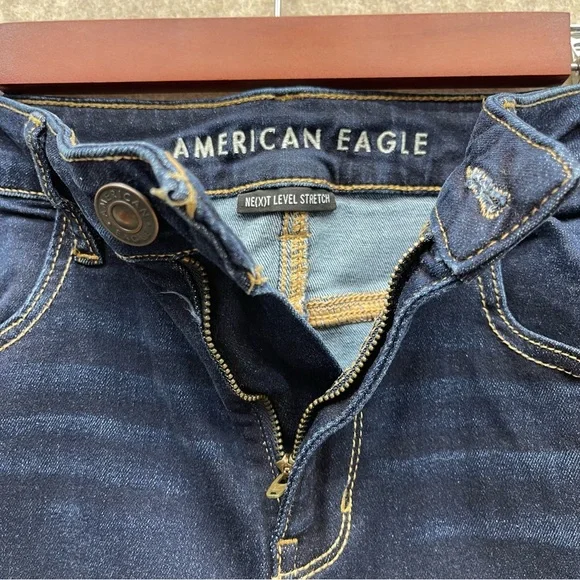 Womens American Eagle Dark Denim Stretch Jeans 12R - Picture 4 of 7